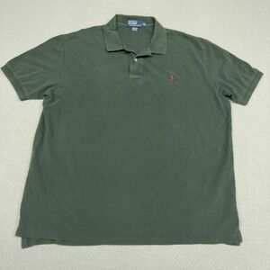 Polo Ralph Lauren Shirt Mens XXL Green Cotton Knit Classic Preppy Golf Casual